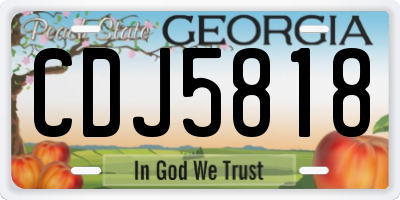 GA license plate CDJ5818