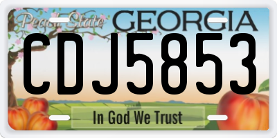 GA license plate CDJ5853