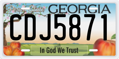 GA license plate CDJ5871
