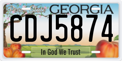 GA license plate CDJ5874