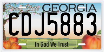 GA license plate CDJ5883