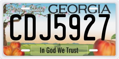 GA license plate CDJ5927