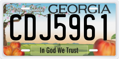 GA license plate CDJ5961
