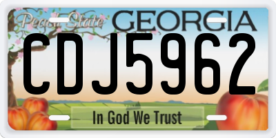 GA license plate CDJ5962