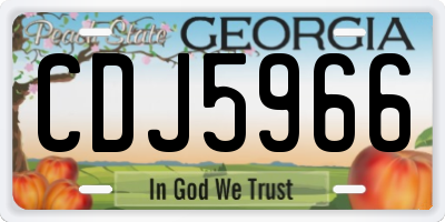 GA license plate CDJ5966