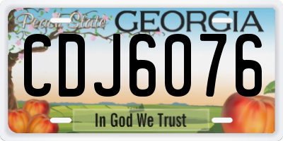 GA license plate CDJ6076