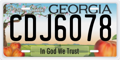 GA license plate CDJ6078