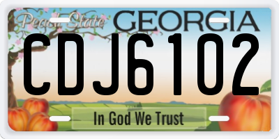GA license plate CDJ6102