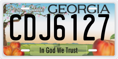 GA license plate CDJ6127