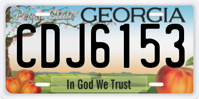 GA license plate CDJ6153