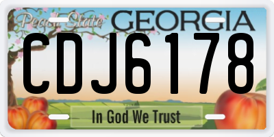 GA license plate CDJ6178