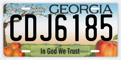 GA license plate CDJ6185