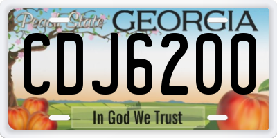 GA license plate CDJ6200