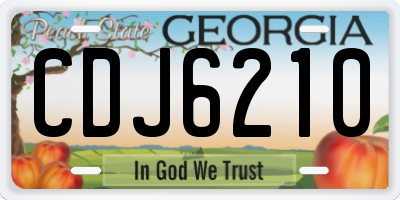 GA license plate CDJ6210