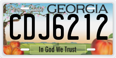 GA license plate CDJ6212