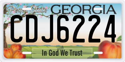GA license plate CDJ6224