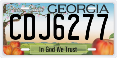 GA license plate CDJ6277