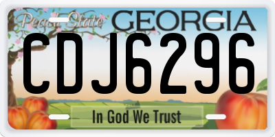 GA license plate CDJ6296