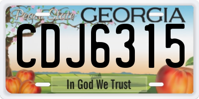 GA license plate CDJ6315