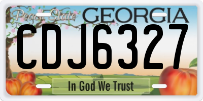 GA license plate CDJ6327