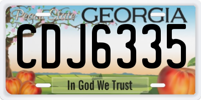 GA license plate CDJ6335