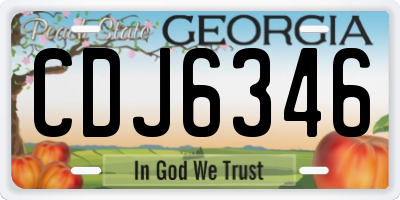 GA license plate CDJ6346