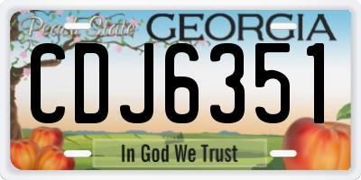 GA license plate CDJ6351