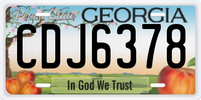 GA license plate CDJ6378
