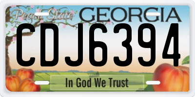 GA license plate CDJ6394