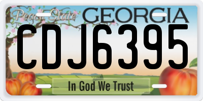GA license plate CDJ6395