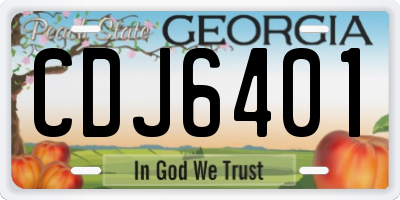 GA license plate CDJ6401