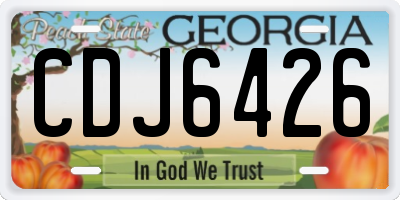 GA license plate CDJ6426