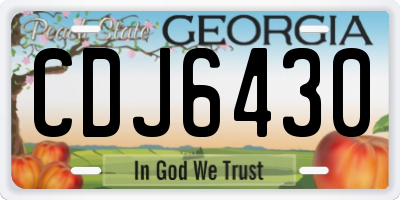 GA license plate CDJ6430