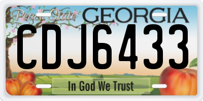 GA license plate CDJ6433