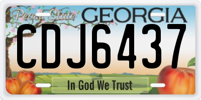 GA license plate CDJ6437