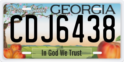 GA license plate CDJ6438
