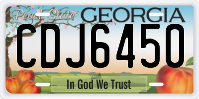 GA license plate CDJ6450