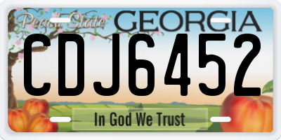 GA license plate CDJ6452