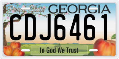 GA license plate CDJ6461