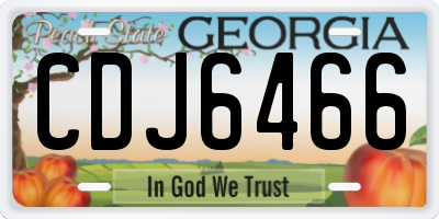 GA license plate CDJ6466