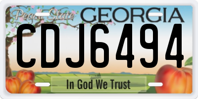 GA license plate CDJ6494