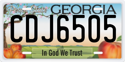 GA license plate CDJ6505