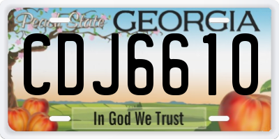 GA license plate CDJ6610
