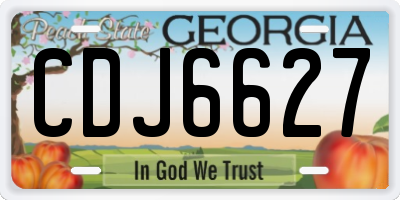 GA license plate CDJ6627