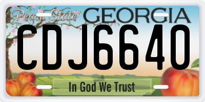 GA license plate CDJ6640