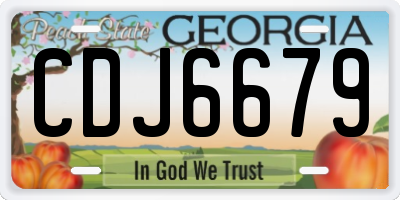 GA license plate CDJ6679
