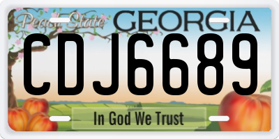GA license plate CDJ6689