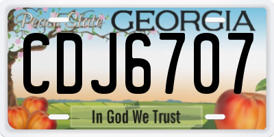 GA license plate CDJ6707