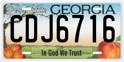GA license plate CDJ6716