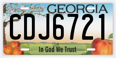 GA license plate CDJ6721